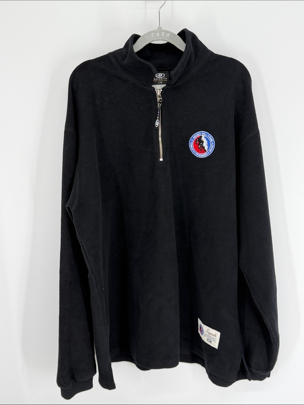 Legends Hockey Hall of Fame Black Fleece Quarter Zip Pullover Hoodie Size Large
